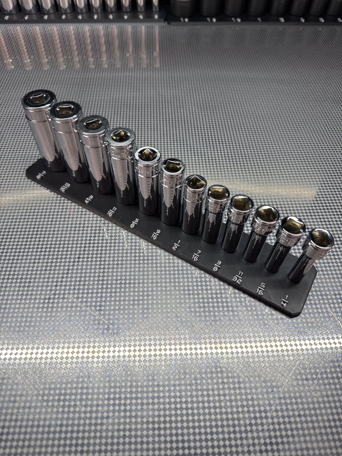 SAE 3/8 Icon Triple Chrome Socket Rail
