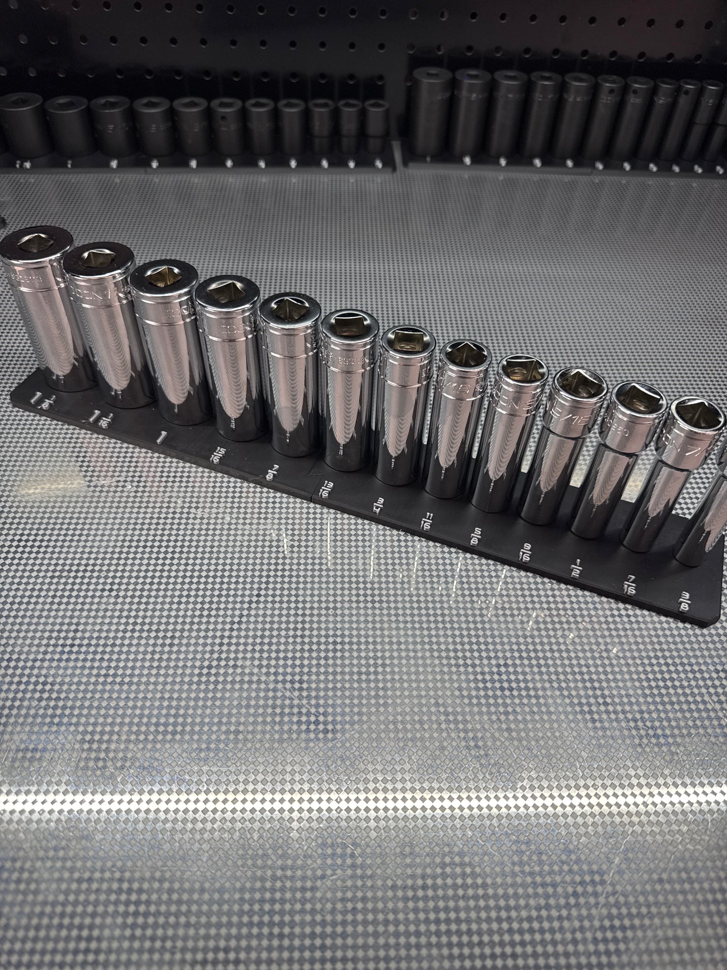 SAE 1/2 Icon Single Chrome Socket Rail