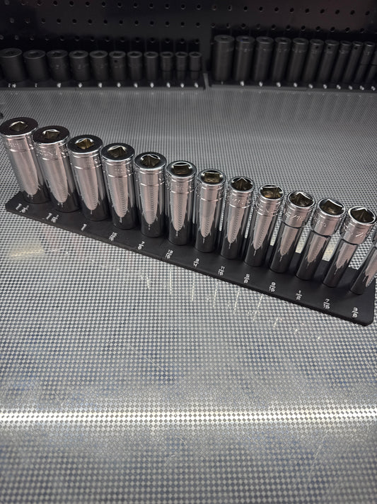 SAE 1/2 Icon Single Chrome Socket Rail