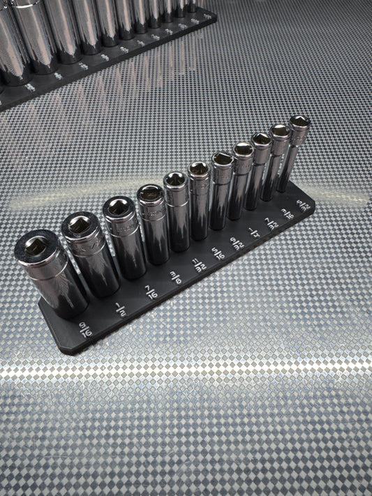SAE 1/4 Icon Dual Chrome Socket Rail