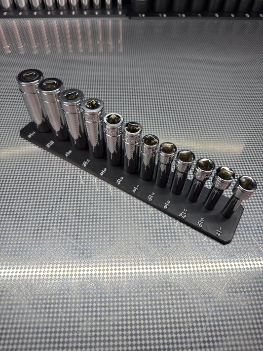 SAE 3/8 Icon Single Chrome Socket Rail