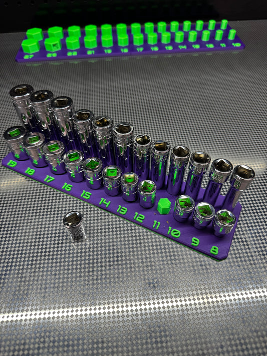 METRIC Icon 3/8 Single Chrome socket rail